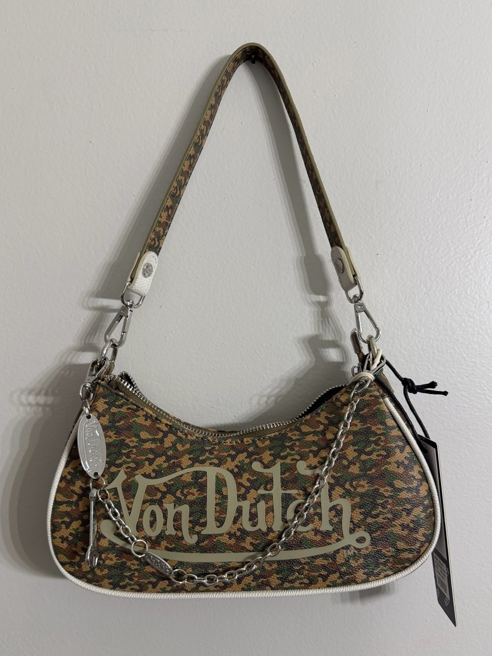 Von Dutch Green Camo Shoulder Bag